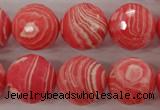 CRC406 15.5 inches 16mm faceted round synthetic rhodochrosite beads