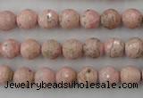 CRC452 15.5 inches 8mm faceted round Argentina rhodochrosite beads