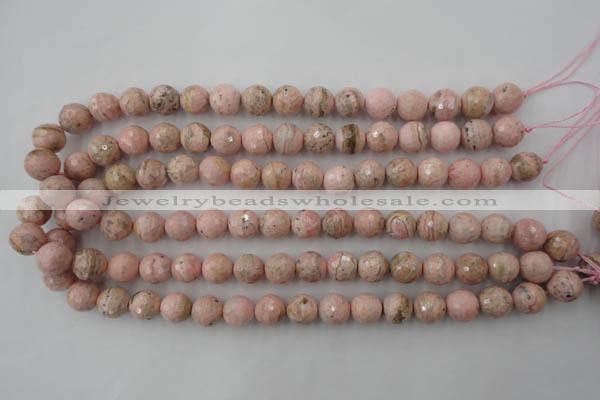 CRC453 15.5 inches 10mm faceted round Argentina rhodochrosite beads