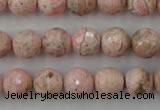 CRC455 15.5 inches 14mm faceted round Argentina rhodochrosite beads