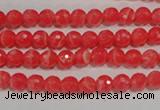 CRC511 15.5 inches 6mm faceted round synthetic rhodochrosite beads