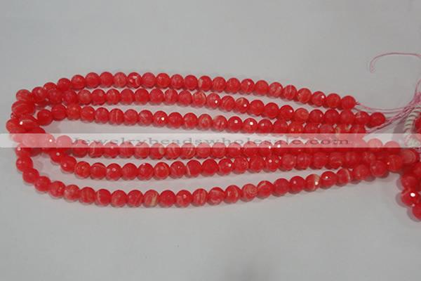 CRC512 15.5 inches 8mm faceted round synthetic rhodochrosite beads