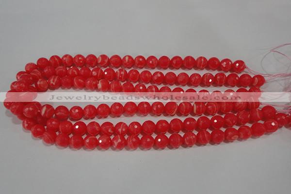 CRC513 15.5 inches 10mm faceted round synthetic rhodochrosite beads