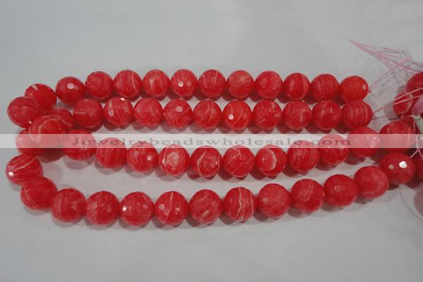 CRC516 15.5 inches 16mm faceted round synthetic rhodochrosite beads