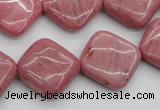 CRC685 15.5 inches 18*18mm diamond rhodochrosite beads wholesale