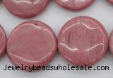 CRC694 15.5 inches 25mm flat round rhodochrosite beads wholesale