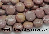 CRC72 15.5 inches 12mm flat round rhodochrosite gemstone beads