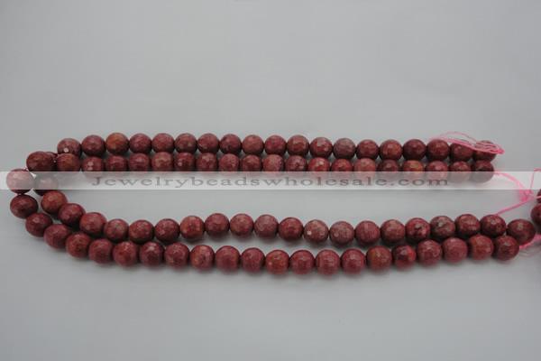 CRC802 15.5 inches 8mm faceted round Brazilian rhodochrosite beads