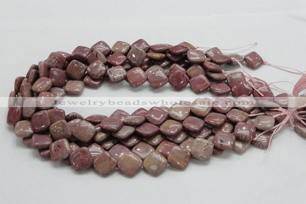 CRC85 15.5 inches 13*13mm diamond rhodochrosite gemstone beads