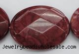 CRC863 15.5 inches 30*40mm faceted oval Brazilian rhodochrosite beads