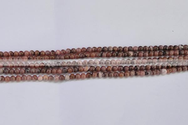 CRC911 15.5 inches 4mm round natural rhodochrosite beads