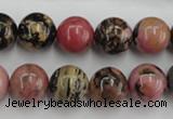 CRD04 15.5 inches 12mm round natural rhodonite gemstone beads