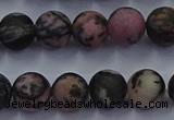 CRD25 15.5 inches 8mm round matte rhodonite beads wholesale