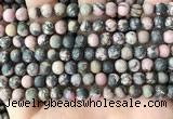 CRD31 15.5 inches 6mm round matte rhodonite beads wholesale