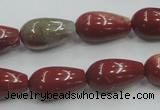 CRE04 16 inches 10*20mm teardrop natural red jasper beads wholesale