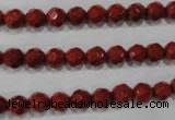 CRE101 15.5 inches 6mm faceted round red jasper beads wholesale