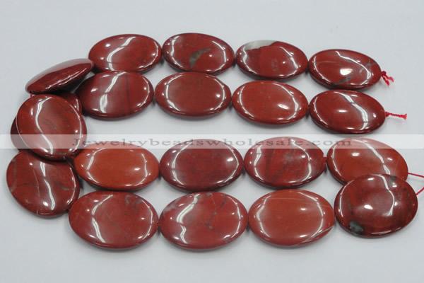 CRE14 16 inches 30*40mm oval natural red jasper beads wholesale