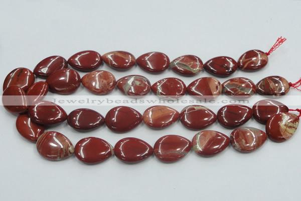 CRE16 16 inches 18*25mm flat teardrop natural red jasper beads wholesale