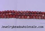 CRE160 15.5 inches 4mm round matte red jasper beads