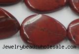 CRE18 16 inches 22*30mm twisted teardrop natural red jasper beads wholesale