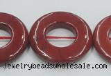 CRE22 16 inches 30mm donut natural red jasper beads wholesale