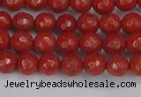 CRE338 15.5 inches 4mm faceted round red jasper beads