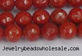 CRE340 15.5 inches 8mm faceted round red jasper beads