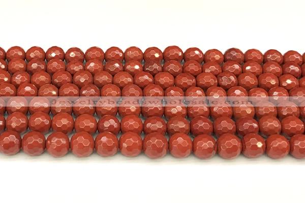 CRE360 15 inches 6mm faceted round red jasper beads wholesale