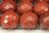 CRE361 15 inches 8mm faceted round red jasper beads wholesale