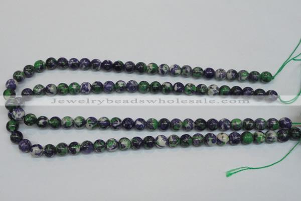 CRF03 15.5 inches 8mm round dyed rain flower stone beads wholesale