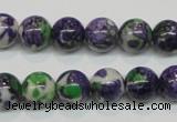 CRF04 15.5 inches 10mm round dyed rain flower stone beads wholesale