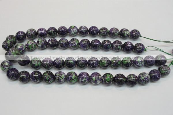 CRF06 15.5 inches 14mm round dyed rain flower stone beads wholesale