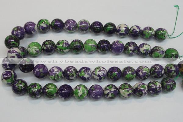 CRF07 15.5 inches 16mm round dyed rain flower stone beads wholesale