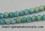 CRF101 15.5 inches 6mm round dyed rain flower stone beads wholesale