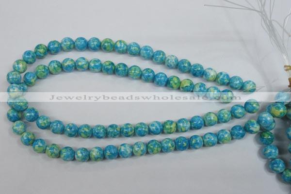 CRF102 15.5 inches 8mm round dyed rain flower stone beads wholesale