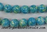 CRF103 15.5 inches 10mm round dyed rain flower stone beads wholesale