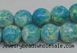 CRF105 15.5 inches 14mm round dyed rain flower stone beads wholesale