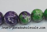 CRF11 15.5 inches multi sizes round dyed rain flower stone beads