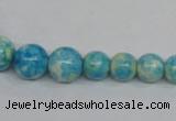 CRF111 15.5 inches 6mm - 14mm round dyed rain flower stone beads