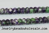 CRF12 15.5 inches 4*6mm rondelle dyed rain flower stone beads wholesale