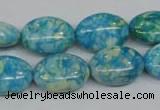 CRF126 15.5 inches 13*18mm oval dyed rain flower stone beads