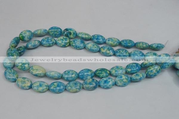 CRF126 15.5 inches 13*18mm oval dyed rain flower stone beads