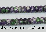 CRF14 15.5 inches 5*8mm rondelle dyed rain flower stone beads wholesale