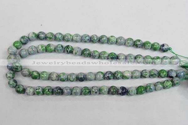 CRF151 15.5 inches 6mm round dyed rain flower stone beads wholesale