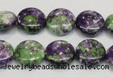 CRF16 15.5 inches 16mm flat round dyed rain flower stone beads