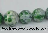 CRF162 15.5 inches 10mm - 20mm round dyed rain flower stone beads