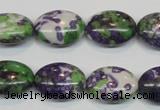 CRF18 15.5 inches 13*18mm oval dyed rain flower stone beads wholesale