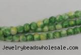 CRF180 15.5 inches 4mm round dyed rain flower stone beads wholesale