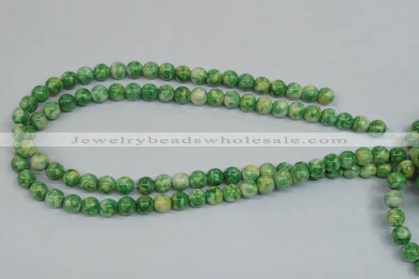 CRF182 15.5 inches 8mm round dyed rain flower stone beads wholesale