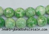 CRF184 15.5 inches 12mm round dyed rain flower stone beads wholesale